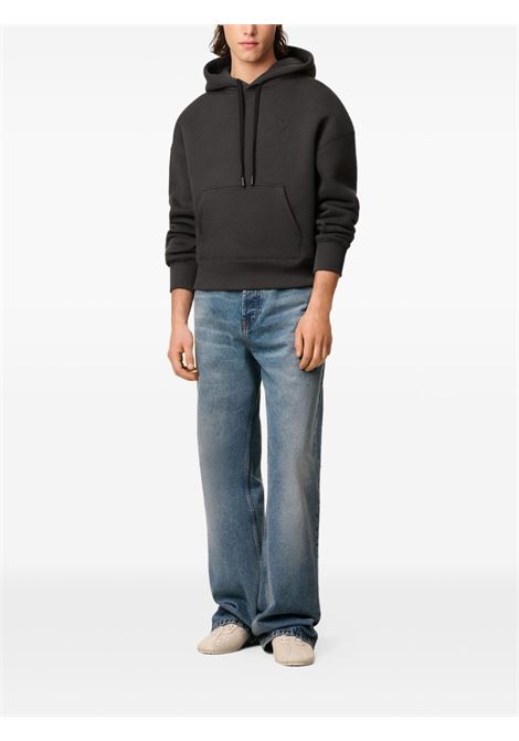 embrossed hoodie man grey AMI PARIS | USW756.749020